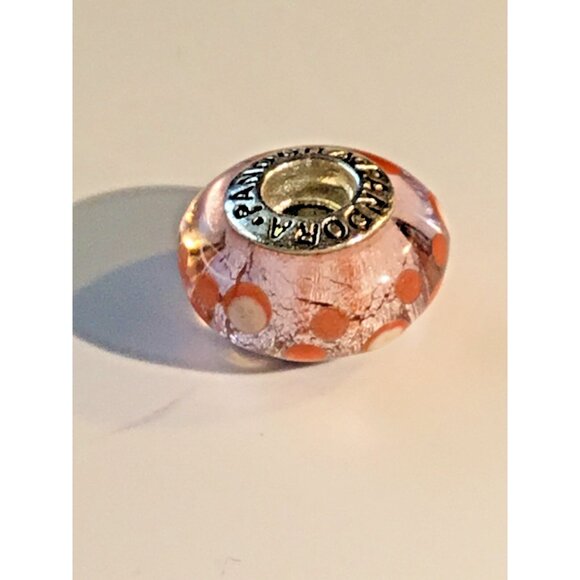 Pandora Sterling Silver Pink Bubbles Murano Glass charm - Picture 1 of 6